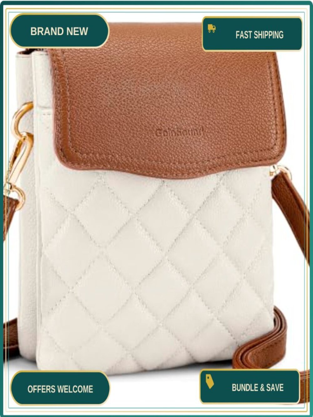RFID Crossbody Phone Purse Quilted Vegan Leather Wallet Travel Bag
